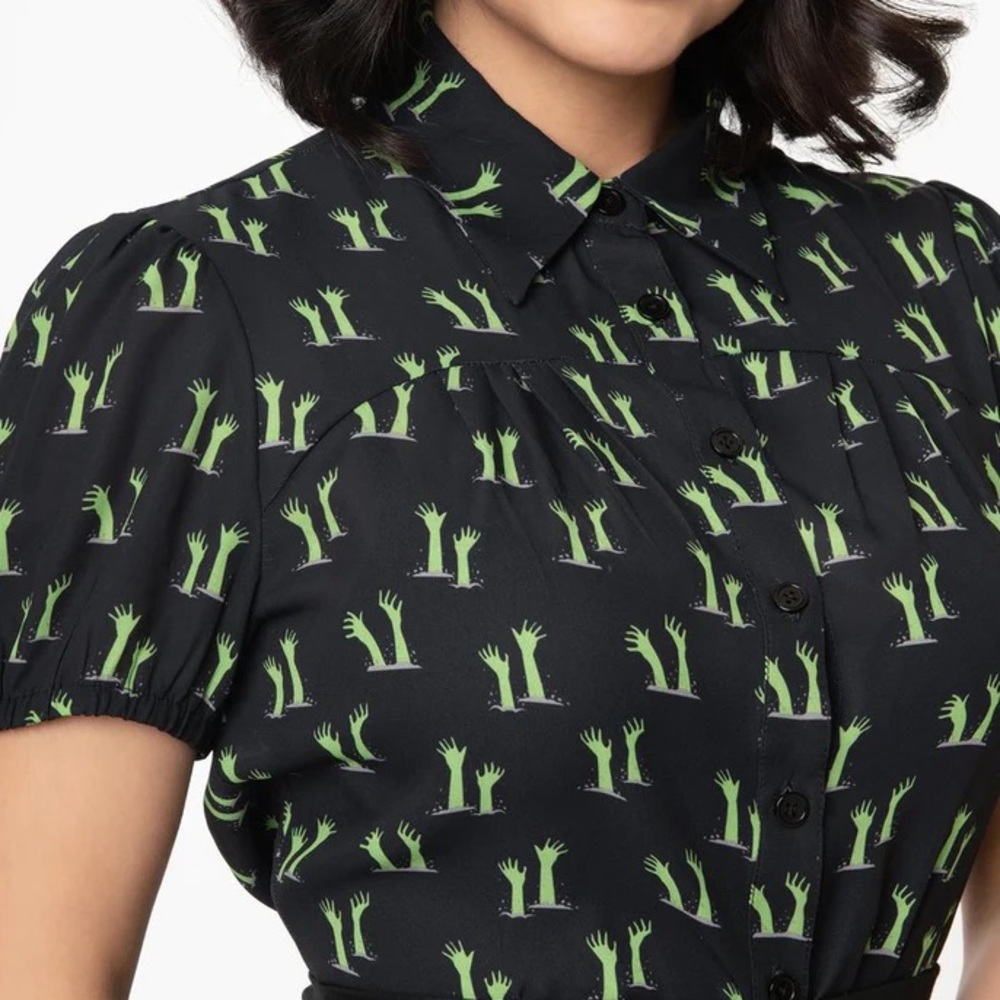 Black and Zombie Hands Caroline Blouse